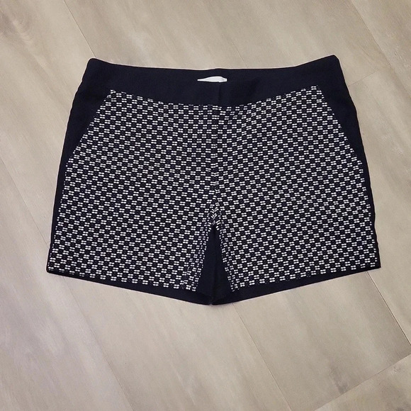 Dalia Navy White Textured Womens Shorts Size 4‎ - Picture 1 of 7